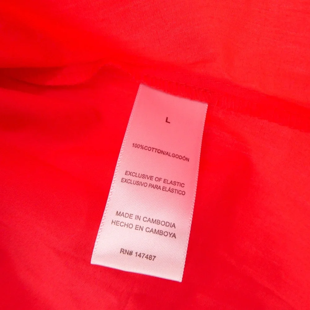Draper James Dress Womens Large Hibiscus Red Puff Sleeve Cotton Mini Dress New - Picture 9 of 11